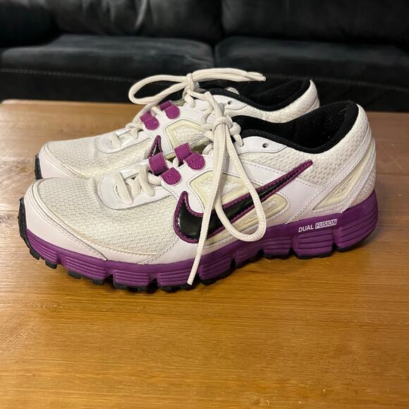 Nike Dual Fusion Women’s Running Shoes, Size 8.5 Purple White Waffle - Picture 4 of 7